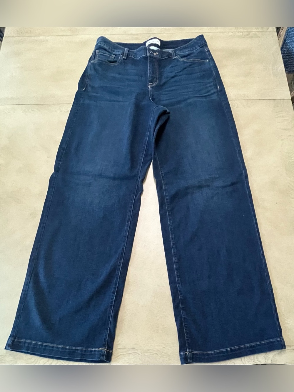 Lane Bryant Flex Magic Waistband Mid Rise Indigo Wide Leg Jeans Size 14 Long